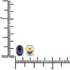1.90 Carat Genuine Blue Sapphire 10K Yellow Gold Earrings