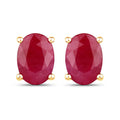 1.70 Carat Genuine Ruby 10K Yellow Gold Earrings