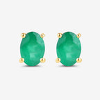 1.44 Carat Genuine Zambian Emerald 10K Yellow Gold Earrings