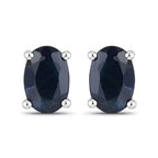 0.96 Carat Genuine Blue Sapphire 10K White Gold Earrings