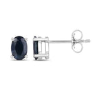 0.96 Carat Genuine Blue Sapphire 10K White Gold Earrings