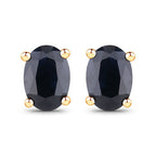 0.96 Carat Genuine Blue Sapphire 10K Yellow Gold Earrings