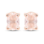 18K Rose Gold Plated 0.80 Carat Genuine Morganite .925 Sterling Silver Earrings