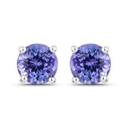 0.94 Carat Genuine Tanzanite .925 Sterling Silver Earrings
