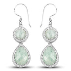 11.82 Carat Genuine Aquamarine .925 Sterling Silver Earrings