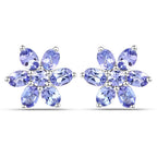 2.24 Carat Genuine Tanzanite .925 Sterling Silver Earrings