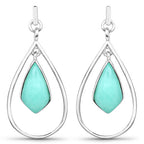 8.80 Carat Genuine Crysopharse .925 Sterling Silver Earrings