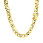 7.5mm 14k Yellow Gold Semi-Solid Miami Cuban Chain