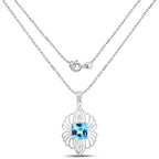 8.18 Carat Genuine Swiss Blue Topaz .925 Sterling Silver Pendant