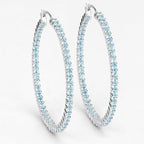 3.60 Carat Genuine Swiss Blue Topaz .925 Sterling Silver Earrings
