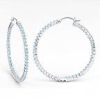 3.60 Carat Genuine Swiss Blue Topaz .925 Sterling Silver Earrings