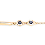 18K Yellow Gold Plated 0.24 Carat Genuine Blue Sapphire .925 Sterling Silver Bracelet