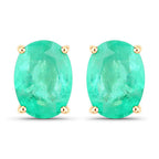 2.40 Carat Genuine Zambian Emerald 10K Yellow Gold Earrings