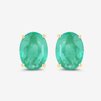 2.40 Carat Genuine Zambian Emerald 10K Yellow Gold Earrings