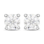 1.02 Carat Genuine White Diamond 14K White Gold Earrings