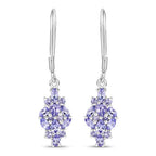 2.04 Carat Genuine Tanzanite .925 Sterling Silver Earrings