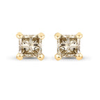 0.31 Carat Genuine Champagne Diamond 14K Yellow Gold Earrings (I1-I2)