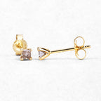 0.31 Carat Genuine Champagne Diamond 14K Yellow Gold Earrings (I1-I2)