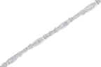 10K White Gold Geometric Pattern Diamond Tennis Bracelet (3 cttw, H-I Color, SI2-I1 Clarity)