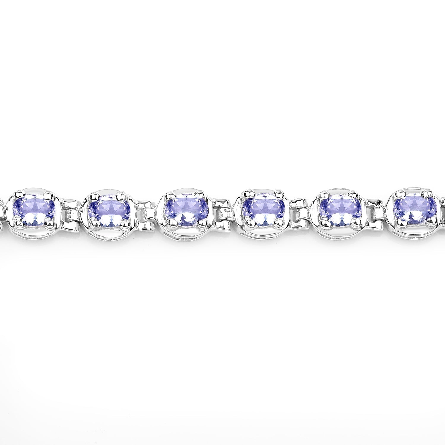 4.59 Carat Genuine Tanzanite .925 Sterling Silver Bracelet