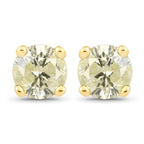 0.95 Carat Genuine LB Diamond 14K Yellow Gold Earrings
