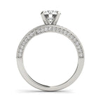 14k White Gold Round Diamond Bypass Style Engagement Ring (1 1/2 ctw)