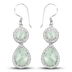 11.82 Carat Genuine Aquamarine .925 Sterling Silver Earrings