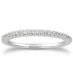 14k White Gold Fancy Engraved Pavé Diamond Wedding Ring Band