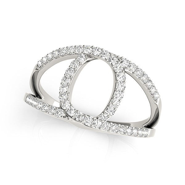 14k White Gold Diamond Loop Style Dual Band Ring (1/2 ct. tw.)