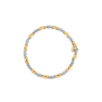 10K Two-Tone Gold 1/2 Cttw Diamond Alternating 3-Stone and X-Link 7" Bracelet (I-J Color, I2-I3 Clarity)