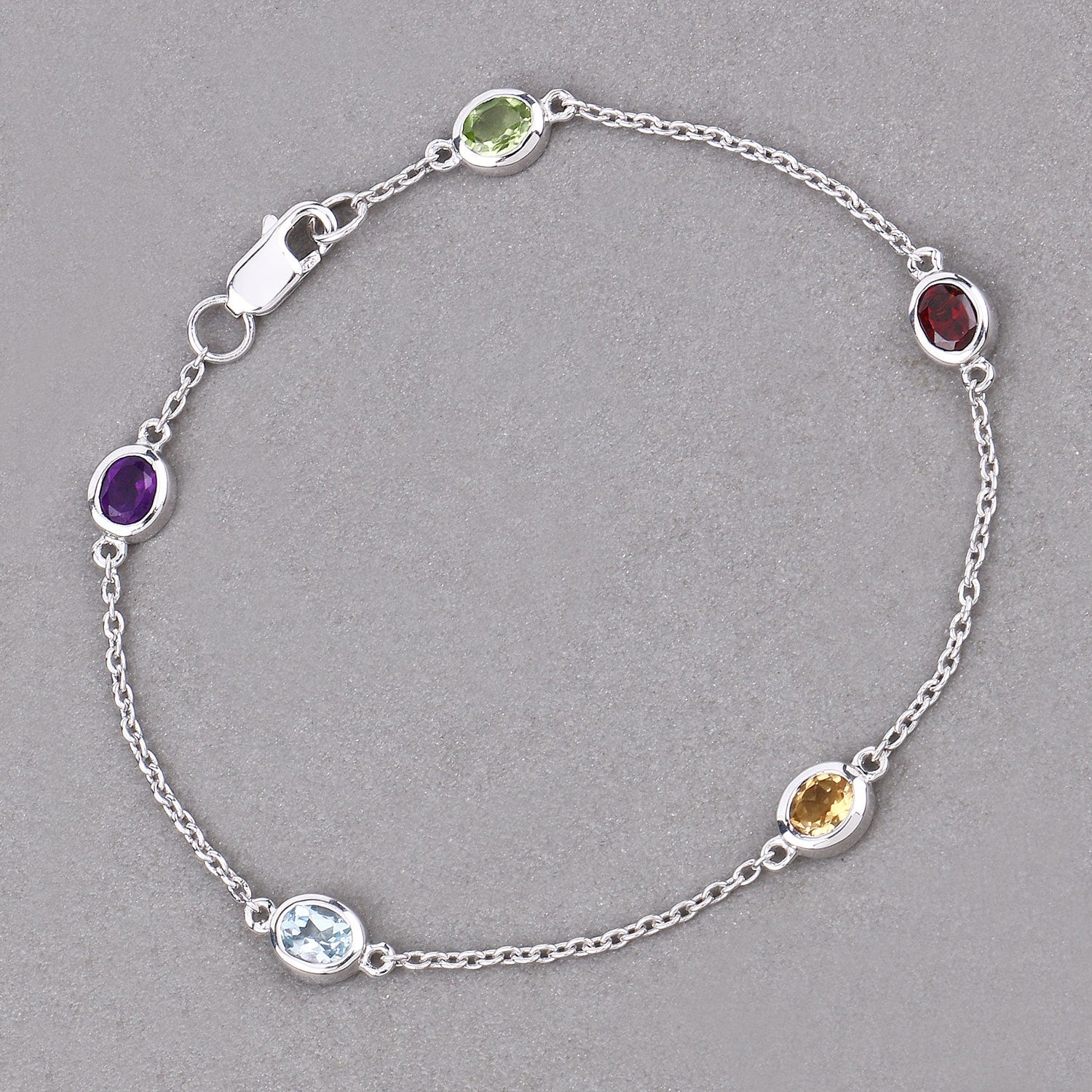 1.83 Carat Genuine Multi-Stone .925 Sterling Silver Bracelet