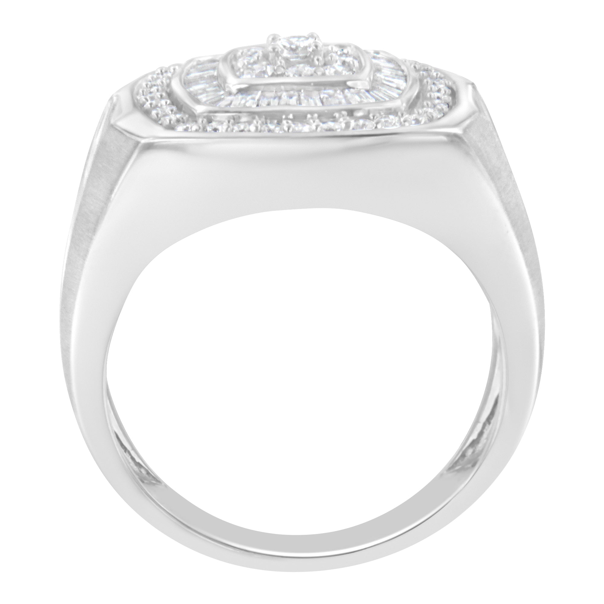 14K White Gold Men's 1 CTTW Diamond Band Ring