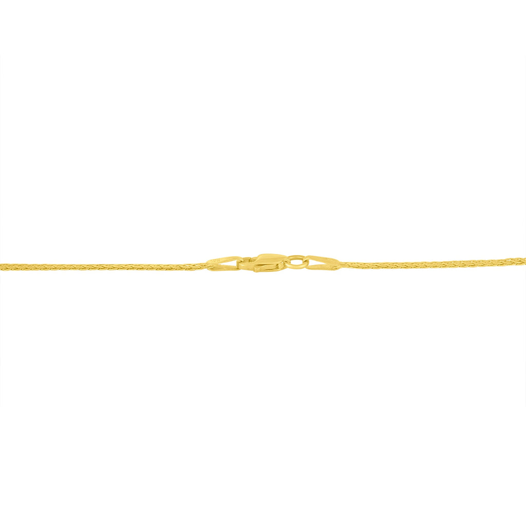 10K Yellow and White Gold 1/2 Cttw Princess Cut Diamond Channel-Set "V" Shape 18" Franco Chain Necklace (H-I Color, SI2-I1 Clarity)