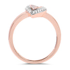 0.29 Carat Genuine White Diamond 14K Rose Gold Ring (E-F Color, SI1-SI2 Clarity)