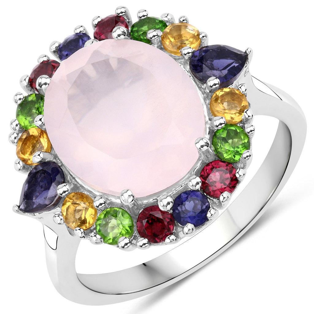 5.52 Carat Genuine Multi-Stone .925 Sterling Silver Ring