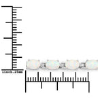 3.50 Carat Genuine Created Opal .925 Sterling Silver Bracelet