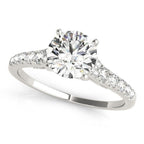 14k White Gold Diamond Engagement Ring With Single Row Band (1 3/4 ct. t.w.)