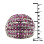 14K Yellow Gold Plated 2.94 Carat Genuine Ruby & White Topaz .925 Sterling Silver Ring