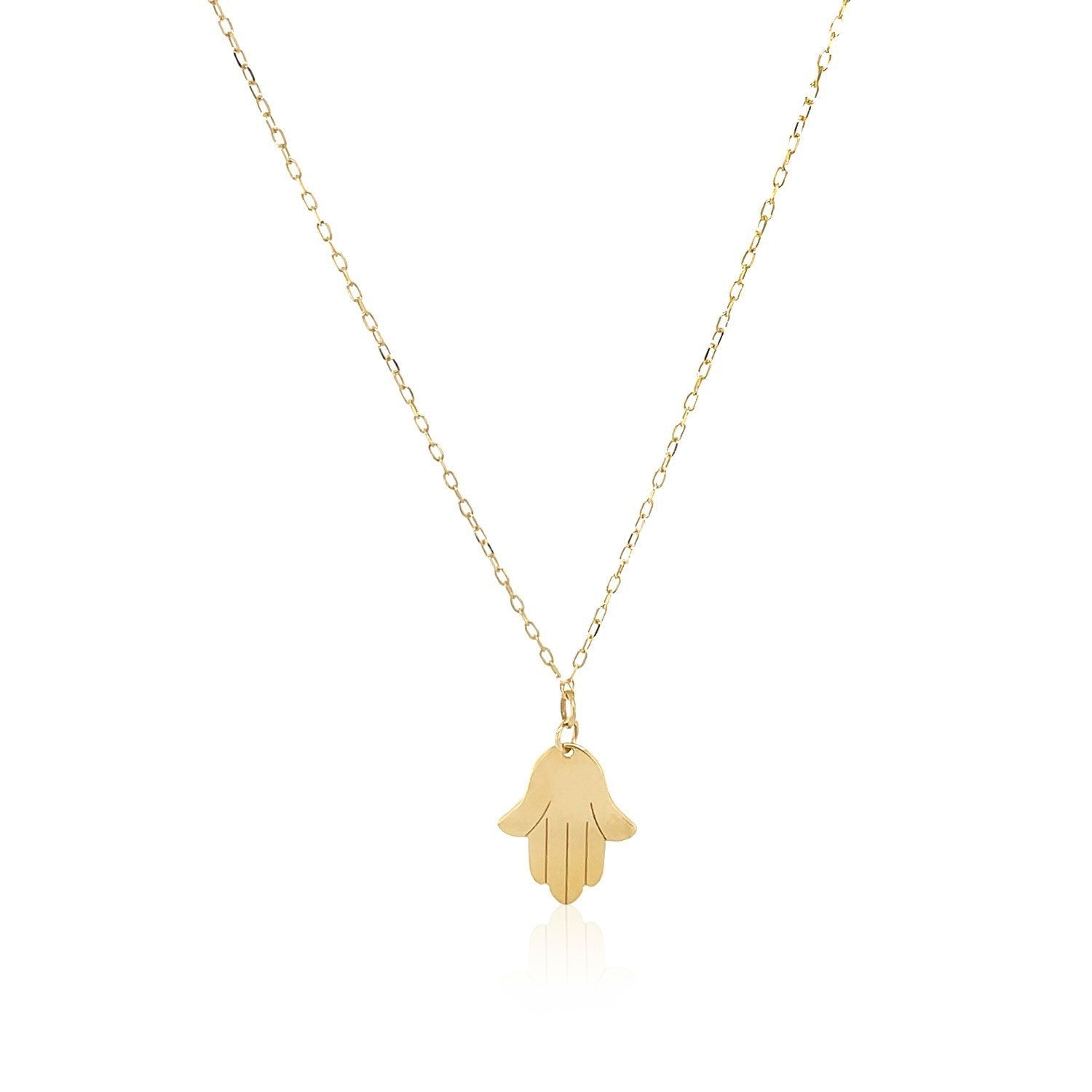 14K Yellow Gold Hamsa Hand Necklace