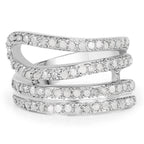 0.83 Carat Genuine White Diamond .925 Sterling Silver Ring