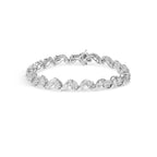 14K White Gold 2.00 Cttw Diamond Cluster and Spiral Link Bracelet (I-J Color, I1-I2 Clarity) - 7"