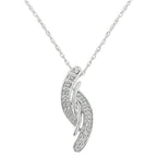 .925 Sterling Silver Diamond Accent Bypass Curve 18" Pendant Necklace (I-J Color, I3 Clarity)