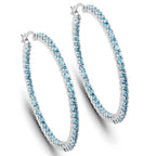 3.60 Carat Genuine Swiss Blue Topaz .925 Sterling Silver Earrings