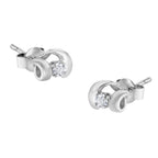 .925 Sterling Silver Round Cut Diamond Fashion Stud Earrings (0.10 cttw, I-J Color, I2-I3 Clarity)