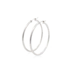 14k White Gold Polished Hoop Earrings (40 mm)