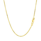 14k Yellow Gold Diamond Cut Cable Link Chain 1.4mm