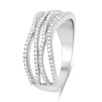 0.46 Carat Genuine White Diamond 14K White Gold Ring (F-G Color, SI Clarity)