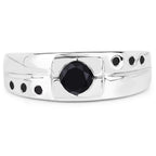 0.56 Carat Genuine Black Diamond .925 Sterling Silver Ring