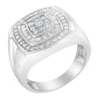 14K White Gold Men's 1 CTTW Diamond Band Ring
