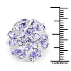 3.35 Carat Genuine Tanzanite .925 Sterling Silver Ring